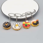 Resin Donut Food Keychain Glossy Icing Detailed Toppings 5