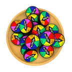 Silicone Focal Beads Wheel Rainbow with Central Arrow 20pcs 2