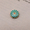 Flower Metal Beads 11mm Cloisonne Sunflower Enamel Alloy 30pcs 6