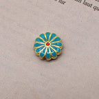 Flower Metal Beads 11mm Cloisonne Sunflower Enamel Alloy 30pcs 6