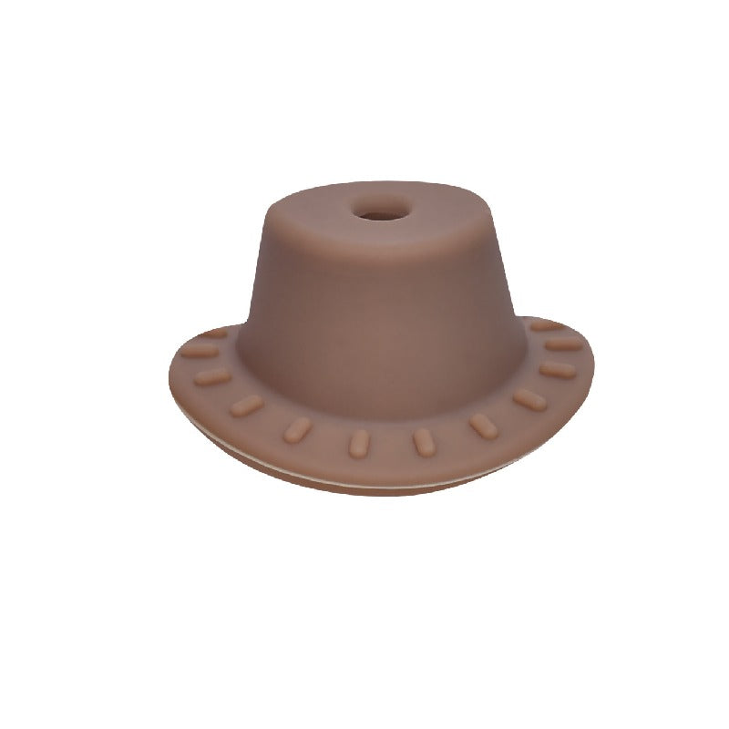 Silicone Focal Beads Cowboy Hat Embossed Brim Matte Colors 20pcs 5