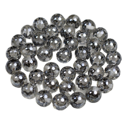 Clear Metallic Rose Round Resin Beads 16mm 10pcs 5