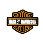 Silicone Focal Beads Harley Davidson Shield Logo Black White Orange 20pcs