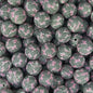 15mm Silicone Beads Black White Plaid Bow Printed Design 50pcs