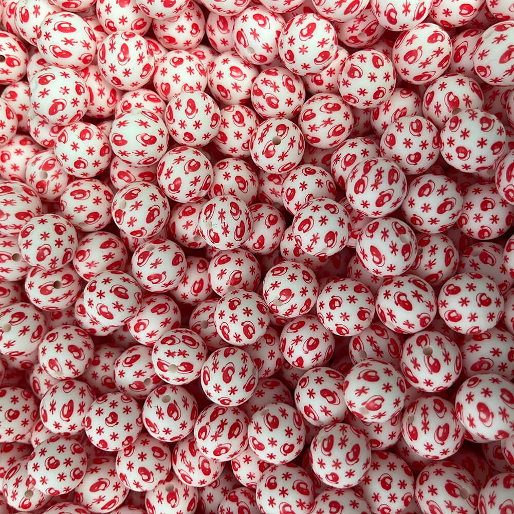 22 Christmas Printed Silicone beads