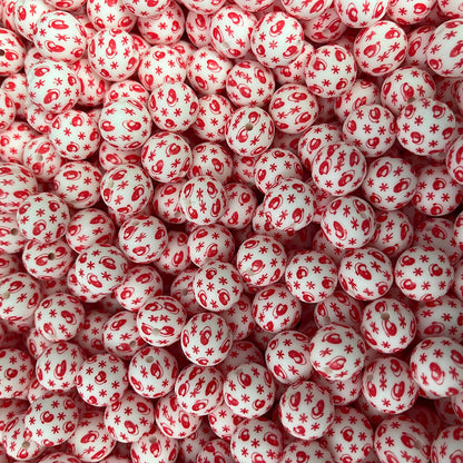 22 Christmas Printed Silicone beads