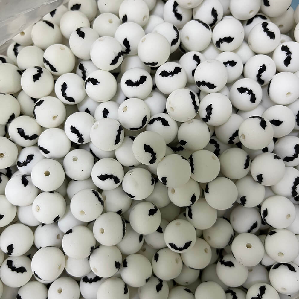 22 Halloween Printed Silicone Beads