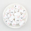 3D Cute Polar Bear Silicone Focal Beads 20Pcs  2