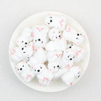 3D Cute Polar Bear Silicone Focal Beads 20Pcs  2