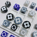 Painted Round Square Acrylic Beads 14mm 21mm Clover Pattern Enamel 10pcs