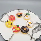 Resin Donut Food Keychain Glossy Icing Detailed Toppings 3