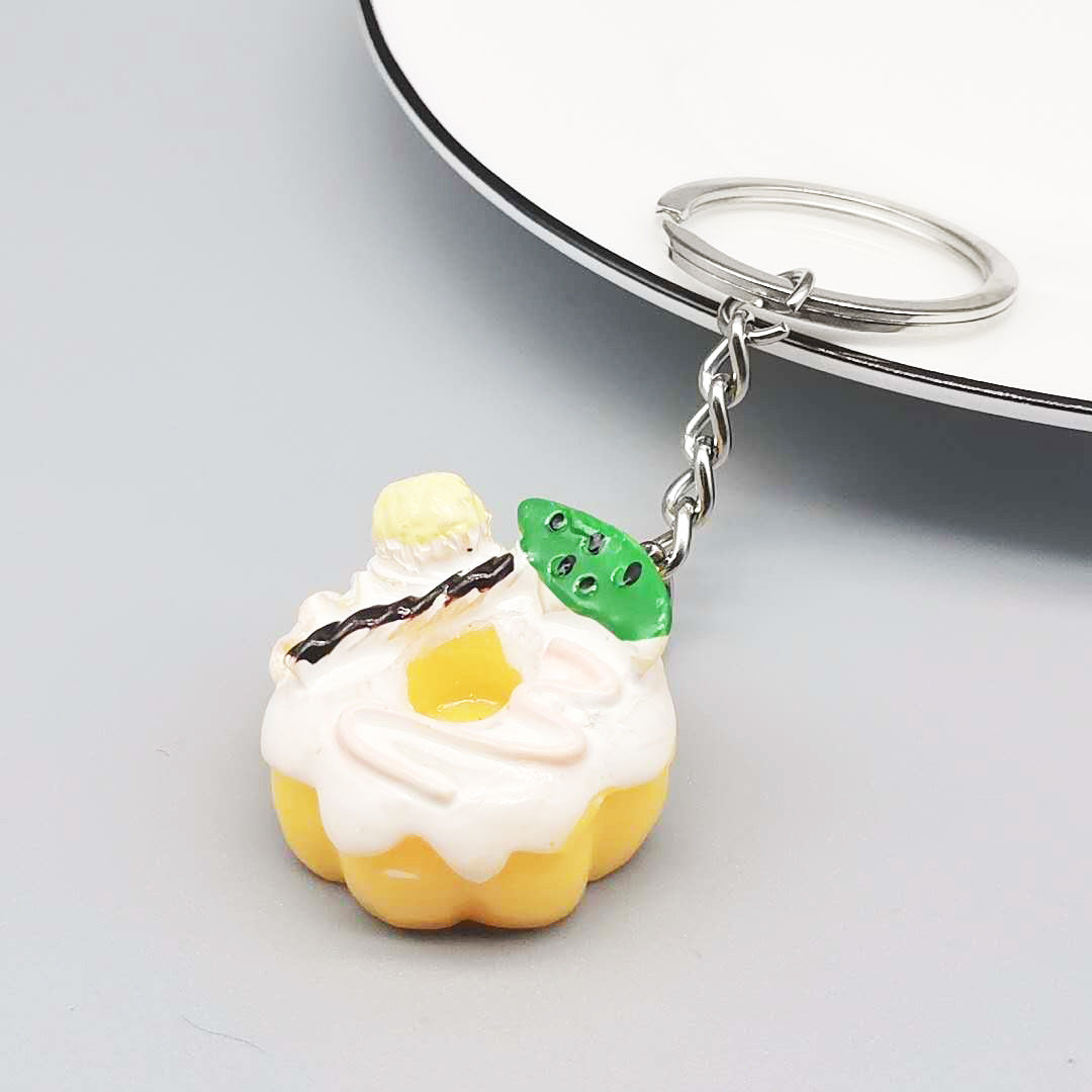 Resin Donut Food Keychain Glossy Icing Detailed Toppings 8
