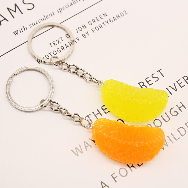 Resin Fruit Keychain Glossy Grapefruit and Orange Slice Charm 4