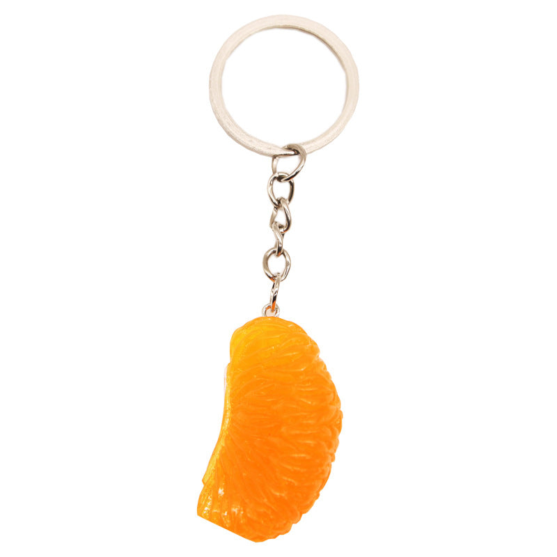 Resin Fruit Keychain Glossy Grapefruit and Orange Slice Charm 5