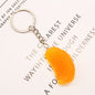 Resin Fruit Keychain Glossy Grapefruit and Orange Slice Charm 7