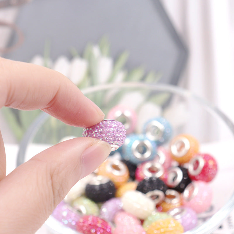 Rhinestone Resin Beads 14mm Round Donut Plated Mixed Colors 100pcs 3