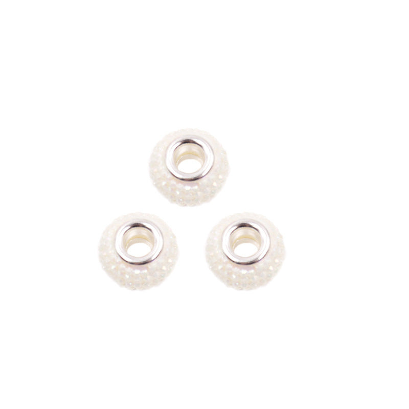 Rhinestone Resin Beads 14mm Round Donut Plated Mixed Colors 100pcs 12