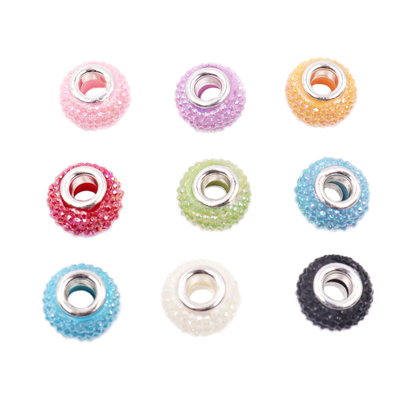 Rhinestone Resin Beads 14mm Round Donut Plated Mixed Colors 100pcs 5