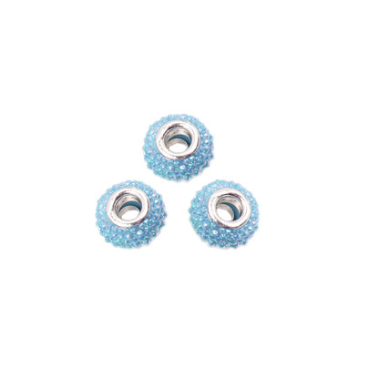 Rhinestone Resin Beads 14mm Round Donut Plated Mixed Colors 100pcs 7