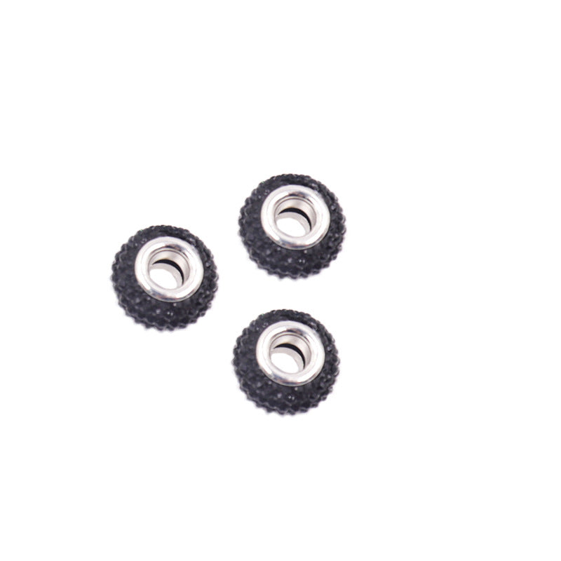 Rhinestone Resin Beads 14mm Round Donut Plated Mixed Colors 100pcs 13