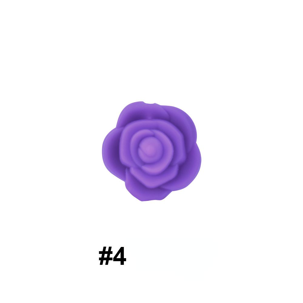 Double-Sided Flower Silicone Beads Multi Color Solid 50pcs 8