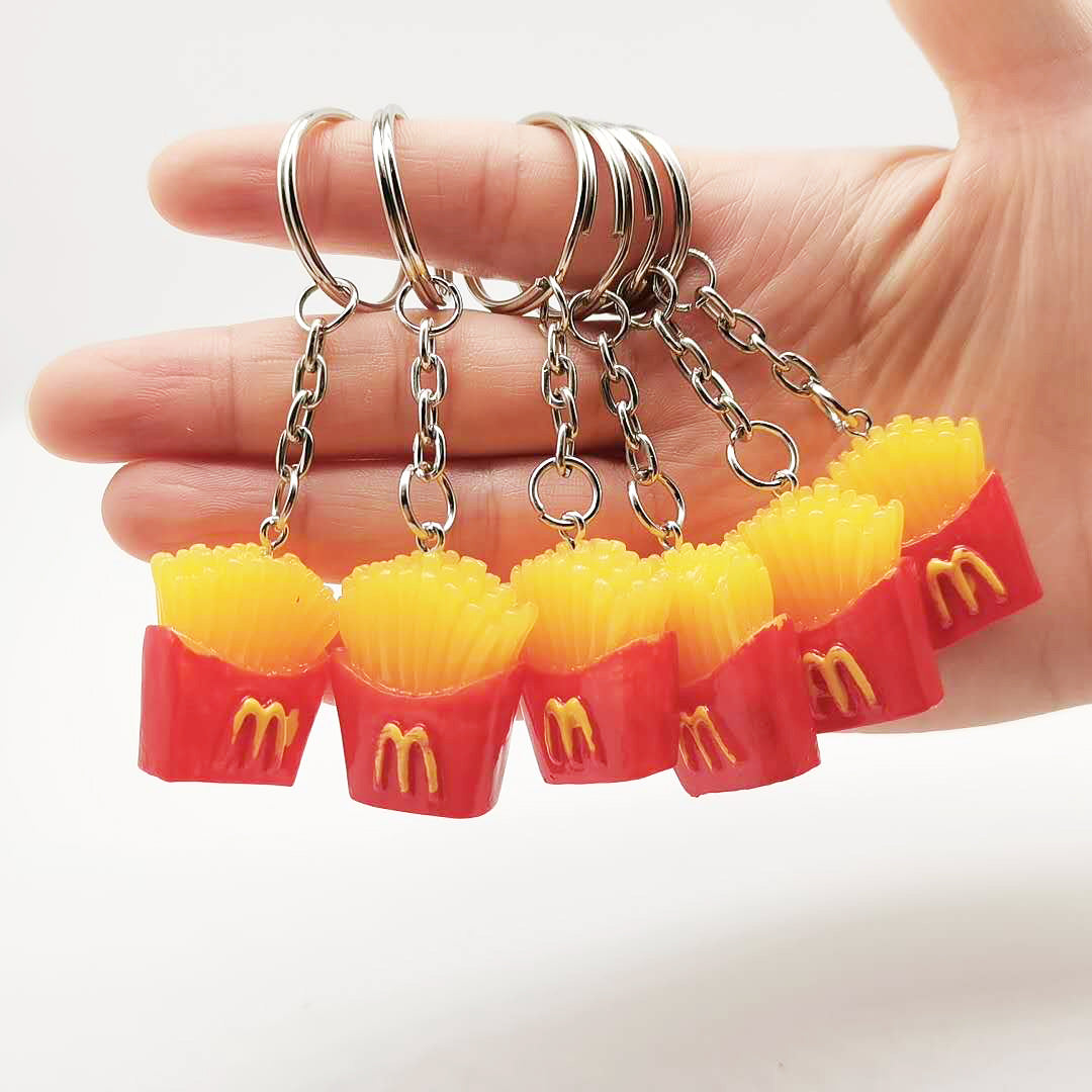 Resin French Fries Keychain Food Theme Miniature Charm