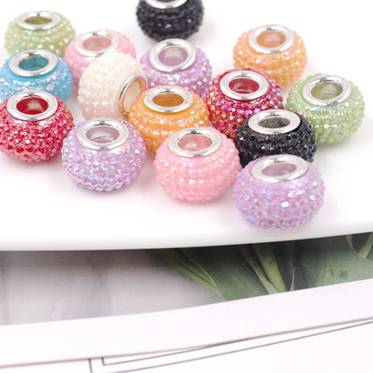 Rhinestone Resin Beads 14mm Round Donut Plated Mixed Colors 100pcs