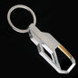 Men's Leather Keychain with Polished Metal Clip and Carabiner Hook 9