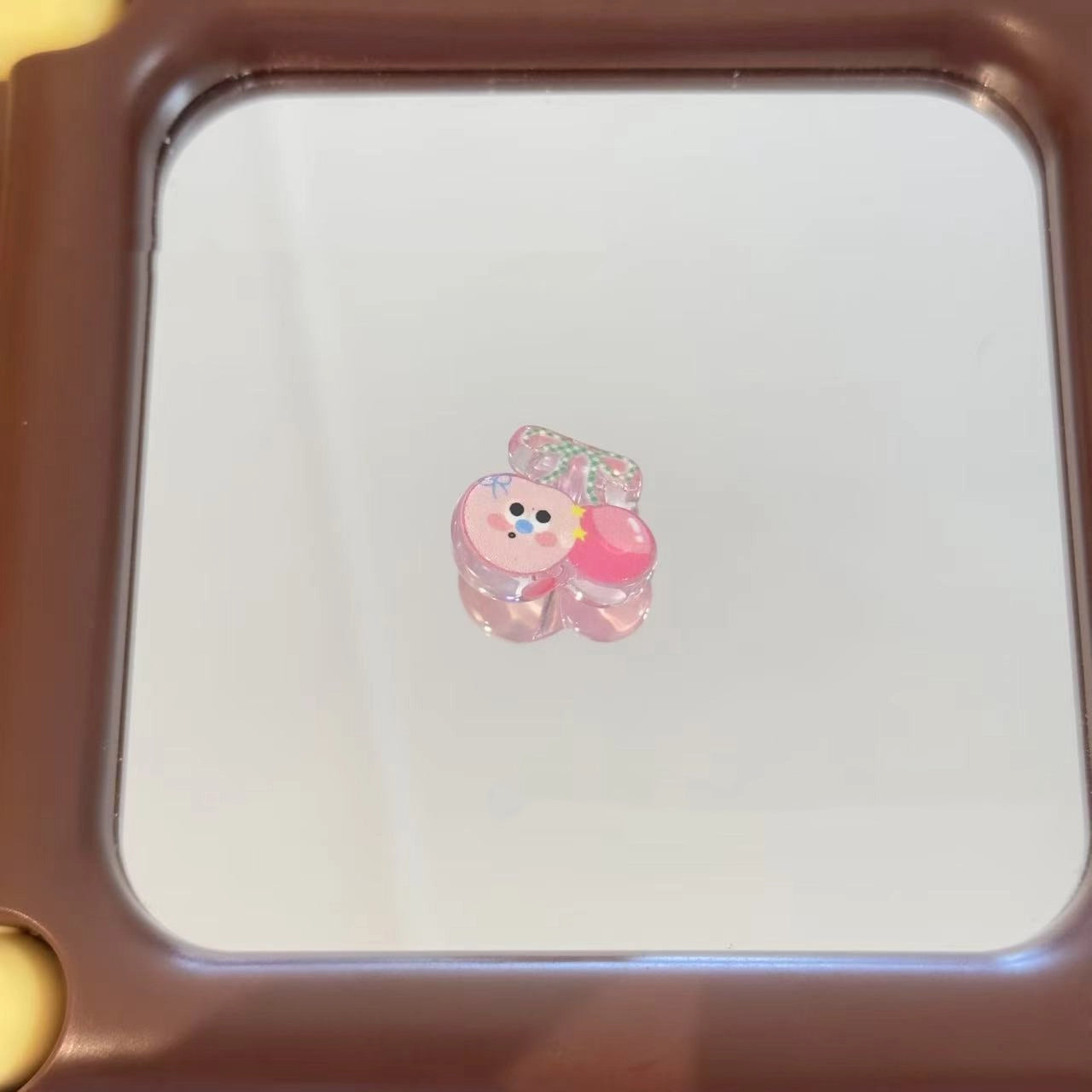 Pink Cartoon Cherry Acrylic Beads 20mm Glossy Translucent 10pcs 6