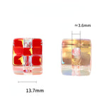 Checkerboard Cube Acrylic Beads 14mm Colorful Mixed 30pcs 2