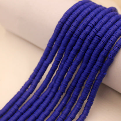 Flat Clay Beads 6mm Solid Color Smooth Polymer Disc 10strands 49