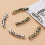 Tube Metal Beads 33mm Hollowed Winding Branch Patterned Zinc Alloy 10pcs 3