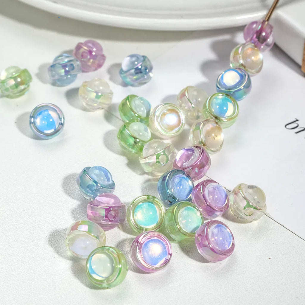 Transparent Round Acrylic Beads 11mm Double-Sided Zirconia 50pcs 2