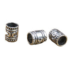 Tube Metal Beads 9mm Tibetan Spiral Patterned Antique Silver Tone 50pcs 4