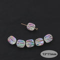 Plated Irregular Lantern Acrylic Beads 13mm Transparent AB Colored 20pcs 2