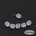 Plated Irregular Lantern Acrylic Beads 13mm Transparent AB Colored 20pcs 2
