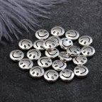 Flat Metal Beads 6mm 10mm Silver Smiling Face Expression 100pcs 4