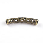 Tube Metal Beads 33mm Hollowed Winding Branch Patterned Zinc Alloy 10pcs 5