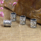 Tube Metal Beads 9mm Tibetan Spiral Patterned Antique Silver Tone 50pcs