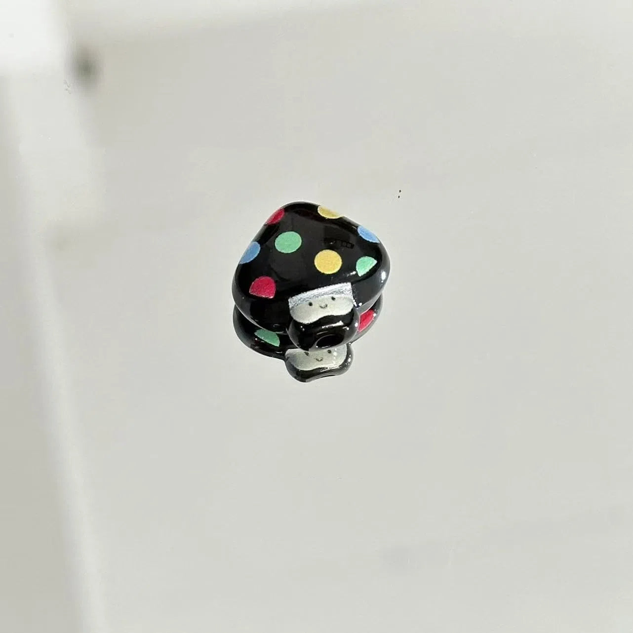 Painted Mushroom Acrylic Beads 20mm Colorful Polka Dot 10pcs 7