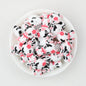 Cute Cow 3D Silicone Focal Beads with Pink Flower 20pcs