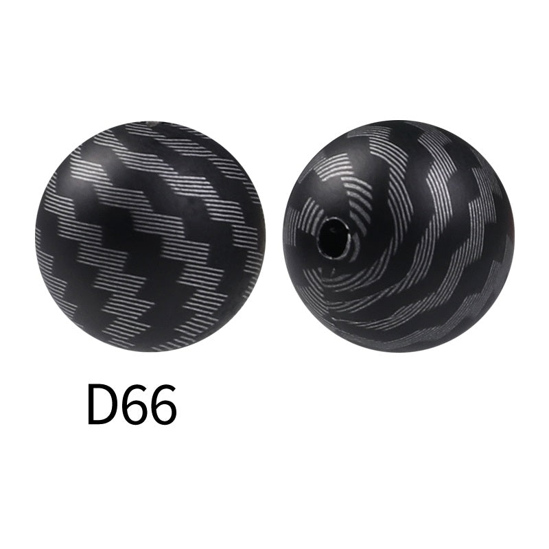 15mm Silicone Beads Rhombus Printed Design 50pcs 31