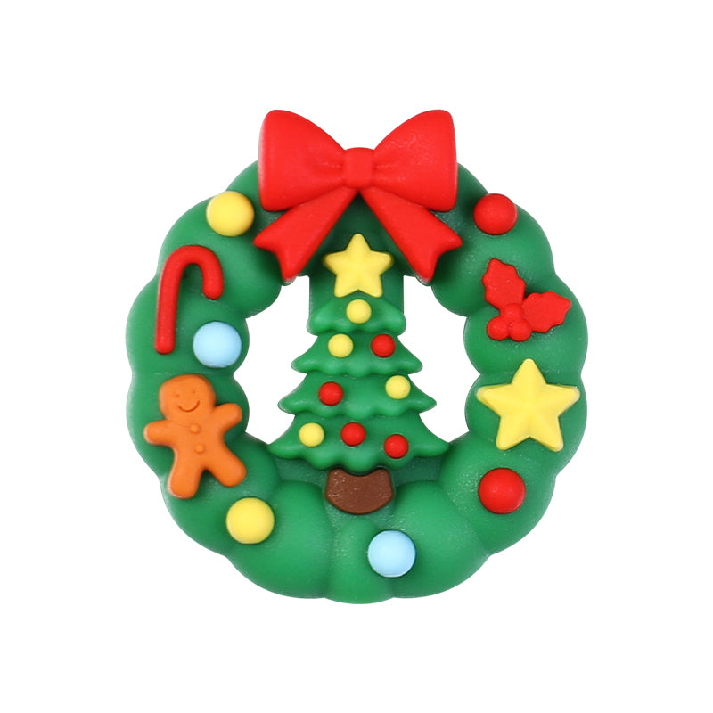 3D Christmas Silicone Focal Beads Holiday Characters Assortment 20pcs 15