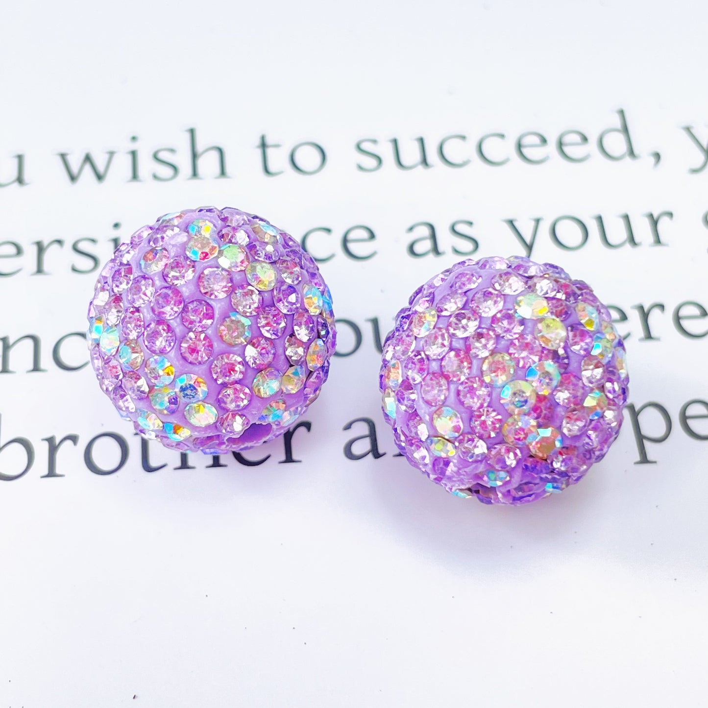 Colored Clay Ball Rhinestone Beads 16mm Glass Glaze 20pcs 10