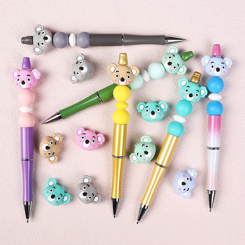 Silicone 3D Focal Beads Koala Head Multi Color Pastel Shades 20pcs 5