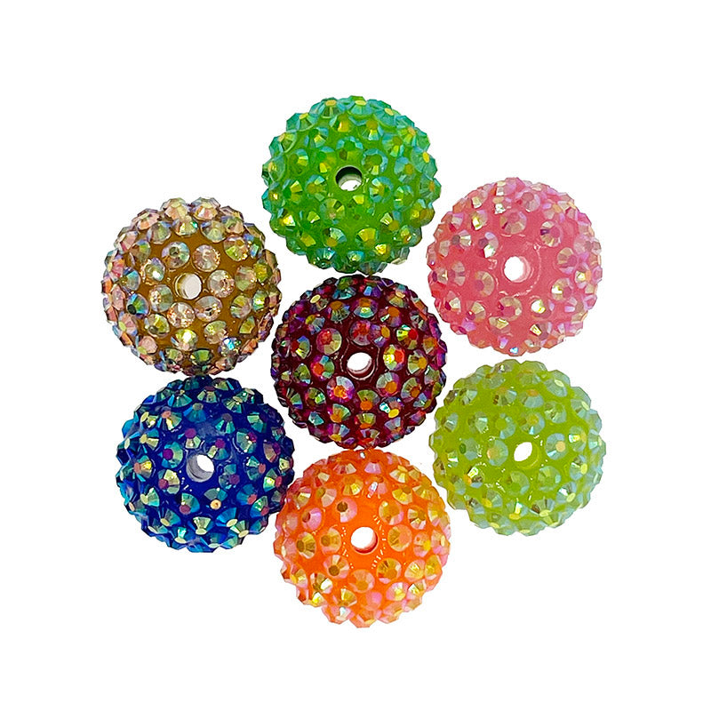 Ball Rhinestone Beads 20mm Multicolor Sparkle 50pcs 2