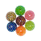 Ball Rhinestone Beads 20mm Multicolor Sparkle 50pcs 2