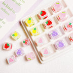 Transparent Fruit Square Acrylic Beads 14mm Colorful 10pcs