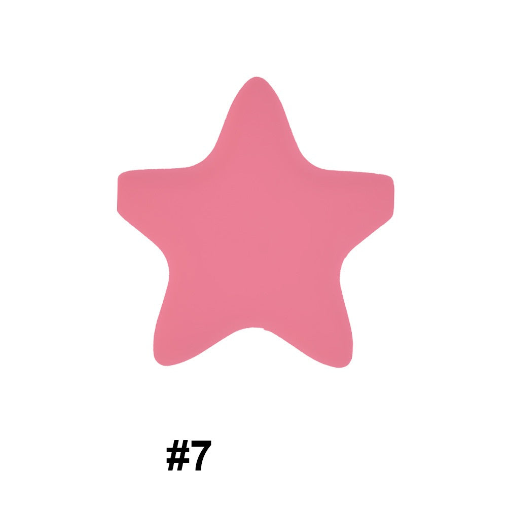 Star Shaped 45mm Silicone Beads Smooth Surface 50pcs 15