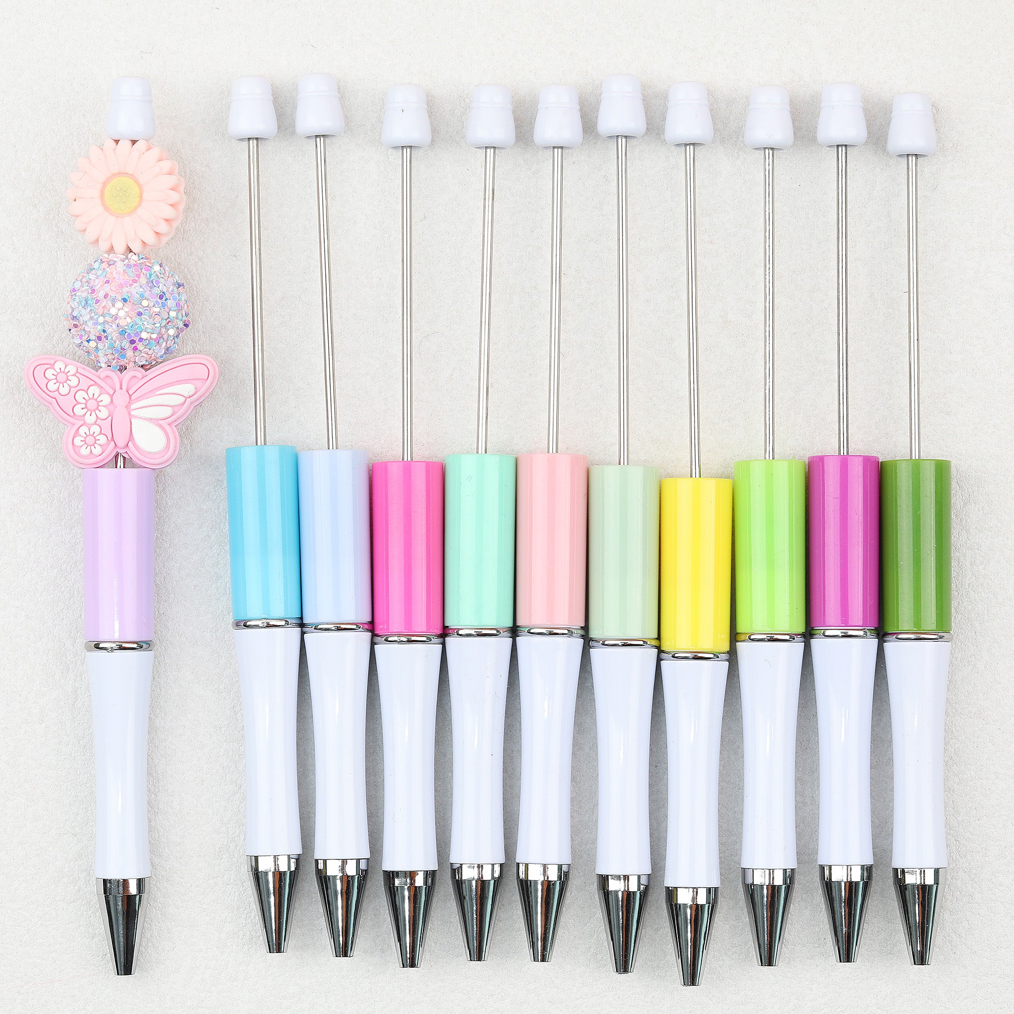 Two Color Plastic Beadable Pens